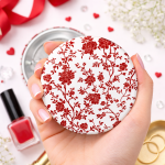 Pin Bros Buttons Tema Tiny Red French Floral Pattern Size 58mm Pin Bros Buttons Tema Tiny Red French Floral Pattern Size 58mm